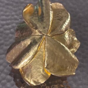 Josie Natori Gold  Plated Floral Cuff Bracelet  NWOT